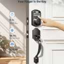 Veise Fingerprint Door Lock Set, Keyless Entry Door Lock, Front Handle Set, Electronic Keypad Deadbolt with Lever Handle, 2 Keys, Auto-Locking, One-time Codes, Easy to Install, Matte Black