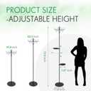 1 Set Upgraded 75.9" Shepherds Hook for Bird Feeder, Hanging Plant Wind Chime Stand, Metal Adjustable Standing Pole Holder for Indoor Outdoor, with 2 Rack & Weight Bag (Retro 2 Hooks)