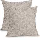 Vintage Floral Pillow Covers 18x18 Inch Set of 2 Antique Flower Block Print Pillowcases Pink Gray Neutral Traditional Square Cushion Case Decoration for Couch Decor