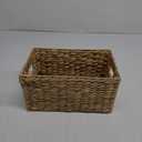StorageWorks Large Rectangular Wicker Basket, Water Hyacinth Storage Basket with Built-in Handles, 1 Pack (12×6×11.5in)