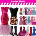 30 Pieces Doll Clothes and Accessories for 11.5 Inch Girl Dolls Including Random 5 Tops, 5 Pants, Random 3 Dresses, Random 3 Fashionable Dresses, Random 2 Swimwear, 6 Pairs of Shoes, 1 Bag, 5 Hangers