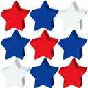 Kisston 360 Pcs Star Cutouts Paper 3.9 Inch Red White and Blue Patriotic Paper Independence Day Die Cuts for 4th of July Bulletin Board Decor Classroom Party Decor DIY Craft