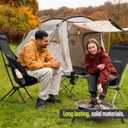TSE HC100 Camping Chair, 3.36lbs Lightweight Folding Chair with Cup Holder, Portable and Easy to Carry for Camping, Beach, Hiking, Urbain, Festival or Garden (Silver)