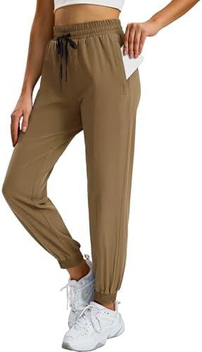 MIER Women's Lightweight Joggers Hiking Pants Quick Dry Athletic Zipper Pockets Running Pant, Water Resistant, XL
