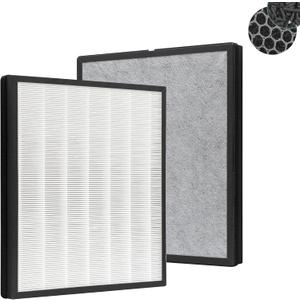 HE401 Replacement Filter for Shark Air Purifier 4, HE401 HE402 HE405 HE400, 3-Stage Filtration System of H13 True HEPA and Activated Carbon Pre-Filter, #HE4FKPET, 2 Pack