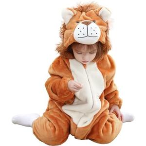 FHSFDZSW Unisex Baby Costume,Baby Flannel Animal Halloween Onesie Costume Home Clothing, 90