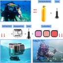HONGDAK Action Camera Accessories Kit for GoPro Hero 13 12 11 10 9 Black, Waterproof Housing+Silicone Case+ Adjustable Arm+Head Chest Wrist Strap+Bike Mount+Suction Cup+Floating Grip Bundle Set 63in1