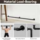 Bar Foot Rail Kit 4ft, Matte Black Bar Foot Rest Brackets with Internal Connector and End Caps, Galvanized Steel Complete Undercounter Combination Mount