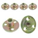 Hordion 24Pcs 3/8"-16 Carbon Steel T Nuts, Round Base Plate Nut, Furniture Hardware Flange Insert Female Thread