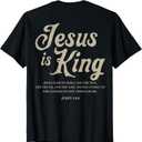 Jesus is King John 14:6 Costume Jesus Christian (On Back) T-Shirt (Black, L)