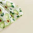 Kayotuas Newborn Baby Girl Summer Clothes Romper Dress Fruit Print Sleeveless Square Neck Bow Jumpsuit Bodysuit with Headband (Green)