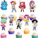 9pcs Demon Hunters Cake Decorations with Cupcake Toppers Party Supplies for Kpop Themed Birthday Decorations