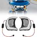 Motorcycle Headlight Vent Accent LED Turn Signal Indicator Side Lights Lamp for Harley Road Glide FLTRX Special FLTRXS CVO Ultra FLTRU 2015-2024 Accessories (Clear Lens)