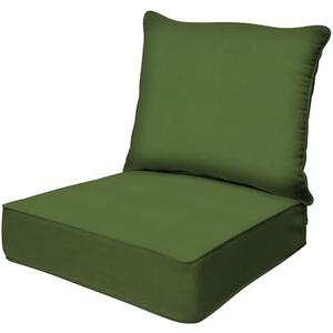 Honeycomb Outdoor Deep Seat, 24 x 23, Textured Solid Artichoke Green Chair Cushion for Patio Furniture
