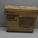 17.3" Portable Travel Bird Cage, Parrot Cage, Ample Room for Tail Movement, with Food Box, Perch, Water Bottle, for Vet Visit, Short Trip, Parakeet, Cockatiel, Budgie, Small Medium Birds (White)