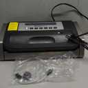 Bonsenkitchen Vacuum Sealer Machine, Globefish Technology for Perfect Vacuum Sealing, Powerful Low-Noise Food Vacuum Sealer with Easy Handle Design, Built-in Cutter & Bag Storage, 1 Bag Roll & 10 Bags (Silver Black)