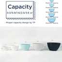 TP Mixing Bowls with Lids, 10-Piece Nesting Melamine Bowls Set for Prepping Serving Baking Cooking, Non Slip Bottom, Set of 5, Blue and White