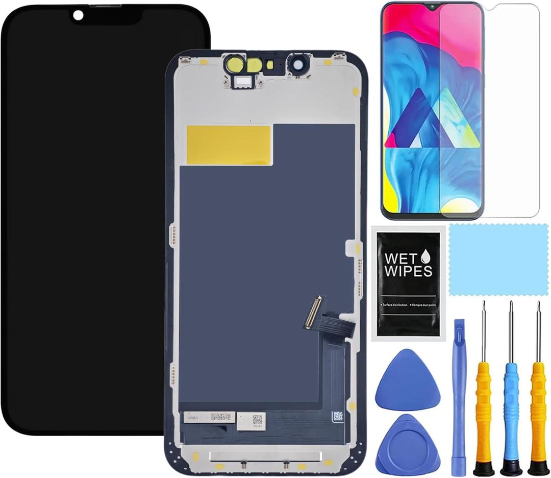 for iPhone 13 Mini Screen Replacement for iPhone 13mini Screen Replacement kit A2481 A2626 A2628 A2629 A2630 LCD Display digitizer Touch Screen Assembly with Repair Tools (Black)