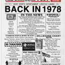 48th Birthday Poster Unframed - Back In 1978 Newspaper - Happy 48th Birthday Gifts for Men Women Vintage Retro Born In 1978, 8x10 Inch Bday Party Decor Decoration 2 Pieces 