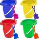 Large Sand Bucket Pail with Shovel, 7'' Large Size Sand Water Bucket for Beach Fun Great Summer Party Accessory, 7.5 x 6.7 inches , 7.5 inches