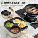 Electric Egg Pan Nonstick: No Stove Needed 900W Granite 4-Cup Omelette Pan with 2 Power Adjustable, Breakfast Non Stick Frying Pans Skillet for Eggs, Pancakes, Crepes, Plett and More