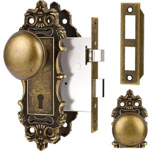 Mortise Lock Door Knobs Interior Bronze Door Knob Antique Door Handle Skeleton Key Privacy Vintage Door Locks for Bedrooms Bathroom