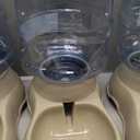 2 Pack Automatic Cat Feeder and Water Dispenser in Set Pet Food Bowl for Small Medium Dog Pets Puppy Kitten Big Capacity 1 Gallon x 2 (Cream)