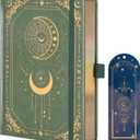 TIEFOSSI Lined Journal for Women Men, Vintage Notebooks with Bookmarks, Hardcover A5 College Ruled Notebook 316 Numbered Pages for Writing, Daily Journal for Work School, Note Taking (Green)