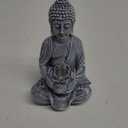 Goodeco Buddha Statue with Solar Lotus - Garden Yoga Statues with LED Solar Lotus Lights, Sitting Meditating Buddha Serene Resin Figurine for Patio Yard Lawn Ornaments,Home or Outside, LD602320