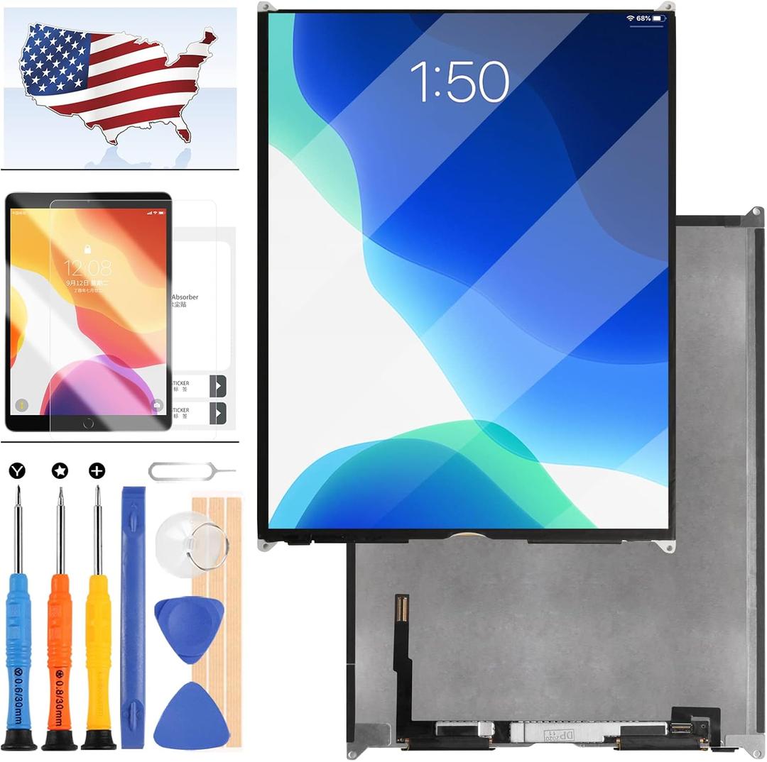 for iPad 7th 8th 9th Gen 2021 LCD Screen Replacement for iPad 7th 8th Gen A2602 A2603 A2604 A2605 A2197 A2270 Screen Replacement LCD Display Panel Repair Parts Kit 10.2inch (Not Include Touch Screen)