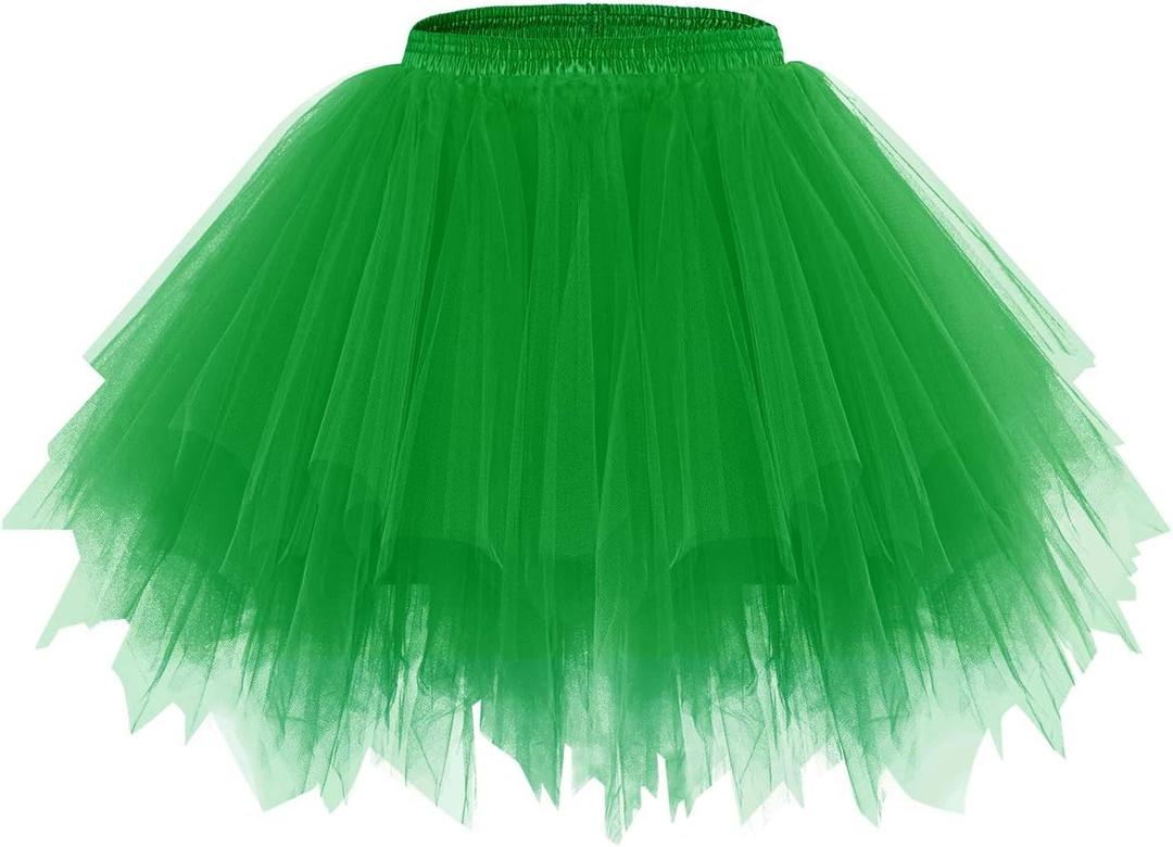 Bridesmay Women's Tutu Skirt 2025 50s Vintage Ballet Bubble Dance Skirts for Cosplay Party (Large, Green)