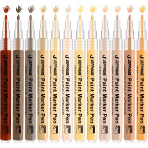 Skin Tone Acrylic Paint Pens, Paint Markers for Wood,Glass,Fabric,Rocks Painting Paint Pens (0.7skin tone)