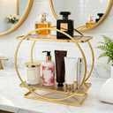 BO2703 2 Tier Bathroom Organizer, Perfume Organizer for Dresser, Gold