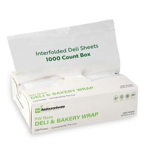 Restaurantware-RW Base 10.75 x 8 Inch Plastic Deli Sheets, 1000 Interfolded Butcher Plastic Wraps - Pre-Cut, Disposable, Clear Sandwich Wrap Sheets, Microwavable, Freezable