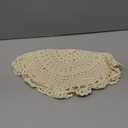 kilofly Handmade Crochet Round Cotton Lace Table Placemats Doilies Value Pack [Set of 4], Medallion, 13 x 13 inch, Beige