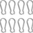 8 Pcs Carabiner Clip Steel Snap Hook - Heavy Duty Quick Link Keychain, Metal Snap Hook for Dog Leash, Outdoor Camping, Swing, Hammock, Hiking(M6,60mm, can Hold 300lbs)