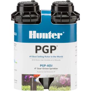 Hunter PGP-ADJ 3/4" Rotor Sprinkler, Adjustable 40 360 Arc, Gear Drive, 4" Pop Up Sprinkler, Lawn Irrigation Head, 2252 ft Spray Distance, Preinstalled 3.0 GPM Nozzle, 2 Pack