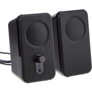 AC-Powered Computer Speakers for Desktop or Laptop PC with Volume Control, Headphone Jack, Black