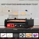 1650W Commercial Hot Dog Rollers,11 Rollers 30 Hotdog Roller Grill,Stainless Steel Hot Dog Machine With Dust Cover,Hot Dog Roller Machine With Dual Temp Control Bun Warmer Shelf Removable Drip Tray