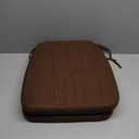 D-Shaped Chair Cushions, 2" Thick Dining Chair Pads with Ties and Removable, Machine-Washable Cover, 17" x 16", Set of 2, Brown