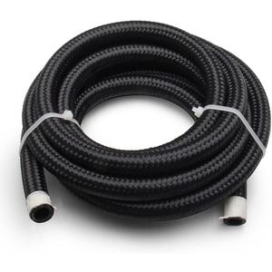 8AN 1/2" 10FT Fuel Line Hose, CPE Braided Nylon Stainless Steel for Fuel Diesel Oil Coolant Fluid, Transmission Oil Cooler Line Coolant Hose - Black