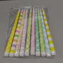 Lounsweer 10 Pcs Easter Flameless Taper Candles 10.8 Inch LED Candles Spring Bunny Flickering Flameless Striped Candlestick for Home Dinner Table Gifts Garden Party Decoration