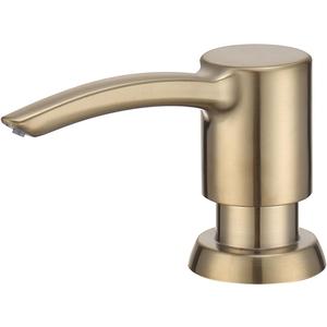 Kitchen Sink Soap Dispenser, Built in Countertop Dispenser with ABS Pump, Under Counter Refillable Bottle for Dish Soap and Hand Lotion, Brushed Gold