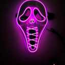 Ghost Face Mask,Halloween Screm Mask LED Scary Skull Mask Horror Full Head Masque Decorations Costume Creepy Cosplay