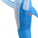 IHGYT Inflatable Shark Costume Air Blow up Jumpsuit Fancy Dress Funny Carcharias Suit for Cosplay Party (Blue)