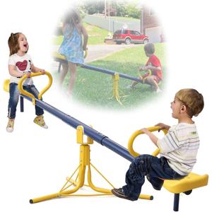 Seesaw for Kids Outdoor, Heavy Duty 250LB 360 Rotating Seesaw Outdoor Teeter Totter with Sit and Spin Design for Backyard Park & Balcony Ideal Outdoor Toys for Kids Ages 3 4 5 6 7 8