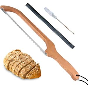 Sourdough Bread Slicer,16inch Bread Knife for Homemade Bread,Bread Bow Knife for Sourdough Rounds,Bread Cutter with Protective Cover,Stainless Steel Serrated Bread Knofe