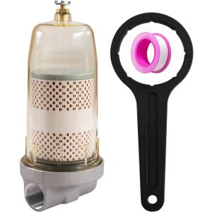 496 B10-AL Fuel Tank Filter Assembly with Wrench Compatible With Gasoline and Diesel Water Separate 30 Micron Replace 3307454S AP-LQQ30 330745400S 495 495-3/4 496-3/4 Z675-B10-AL-M7