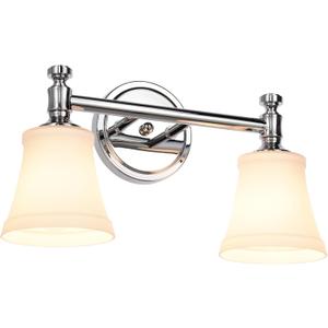 Bathroom Vanity Light Fixtures, Traditional Chrome 2 Lights Wall Sconce Lighting with Opal Glass Shade, Porch Wall Mount Light Fixture for Bathroom, Mirror Cabinets Hallway Stairs