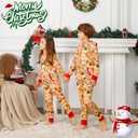 ANGELGGH Matching Family Christmas Onesie Pajamas, Cute Vacation Print One Piece PJs, Hooded Holiday Loungewear with Pockets (Men, L, Yellow Ho) (L)